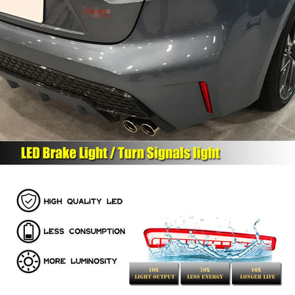 2 x Red Rear Bumper Tail Brake & Turn Signal Lights for Toyota Corolla (2020-2021)