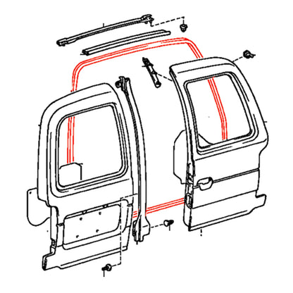 Back Door Weatherstrip for Toyota Hiace Van RZH102 RZH103 1989-2006