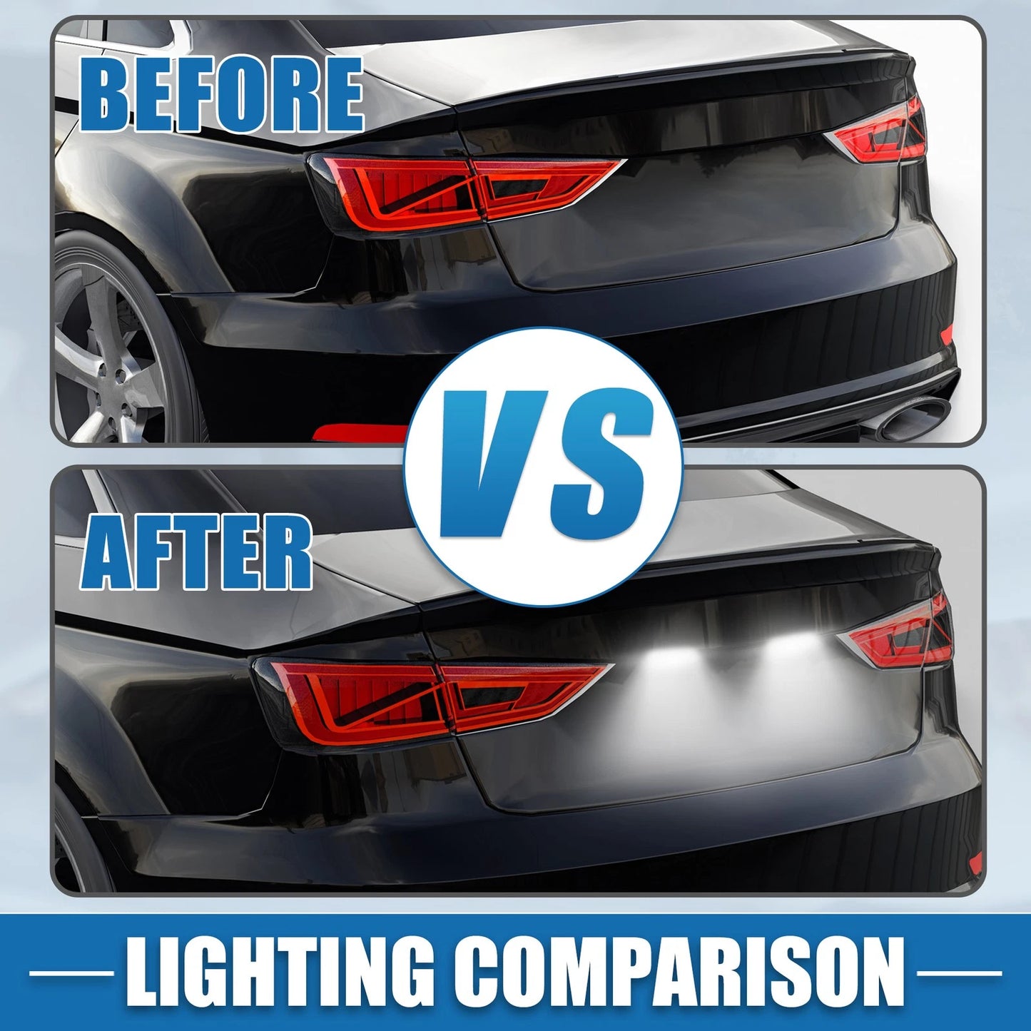 1 Pair White LED Car License Plate Light Assembly for BMW