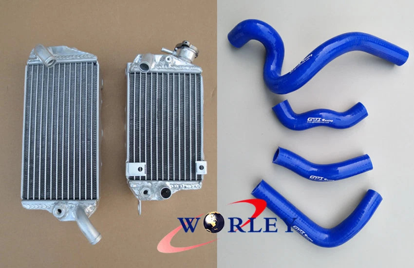 Aluminum Radiator & Green Silicone Hoses for Kawasaki KLX650 (1993-1996)