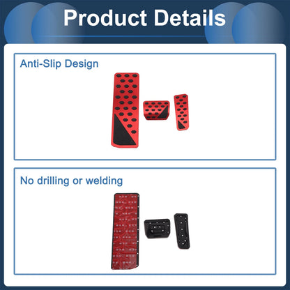 3 x Automatic Foot Accelerator Pedal Covers for Jeep Grand Cherokee (22-25)