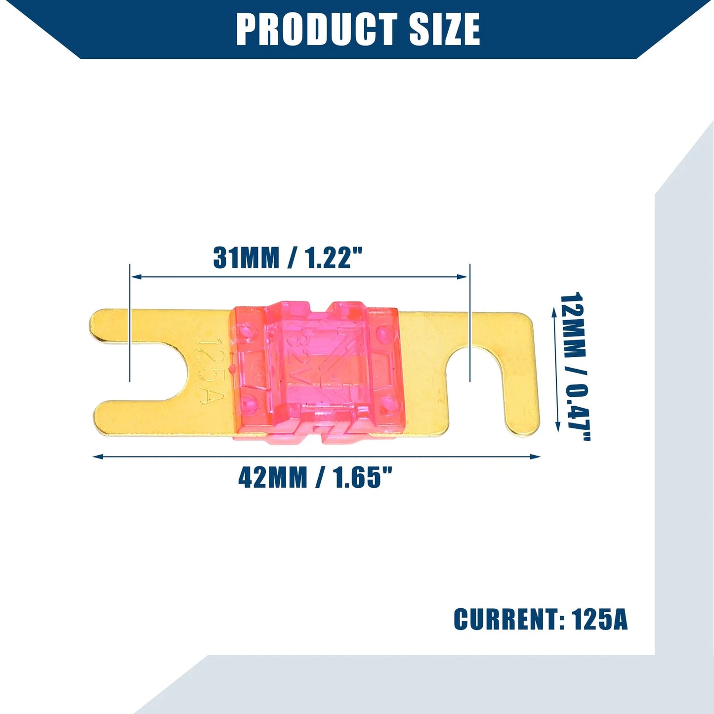 5 x Mini ANL 125A Fuses for Car Motorcycle Boat Gold Pink