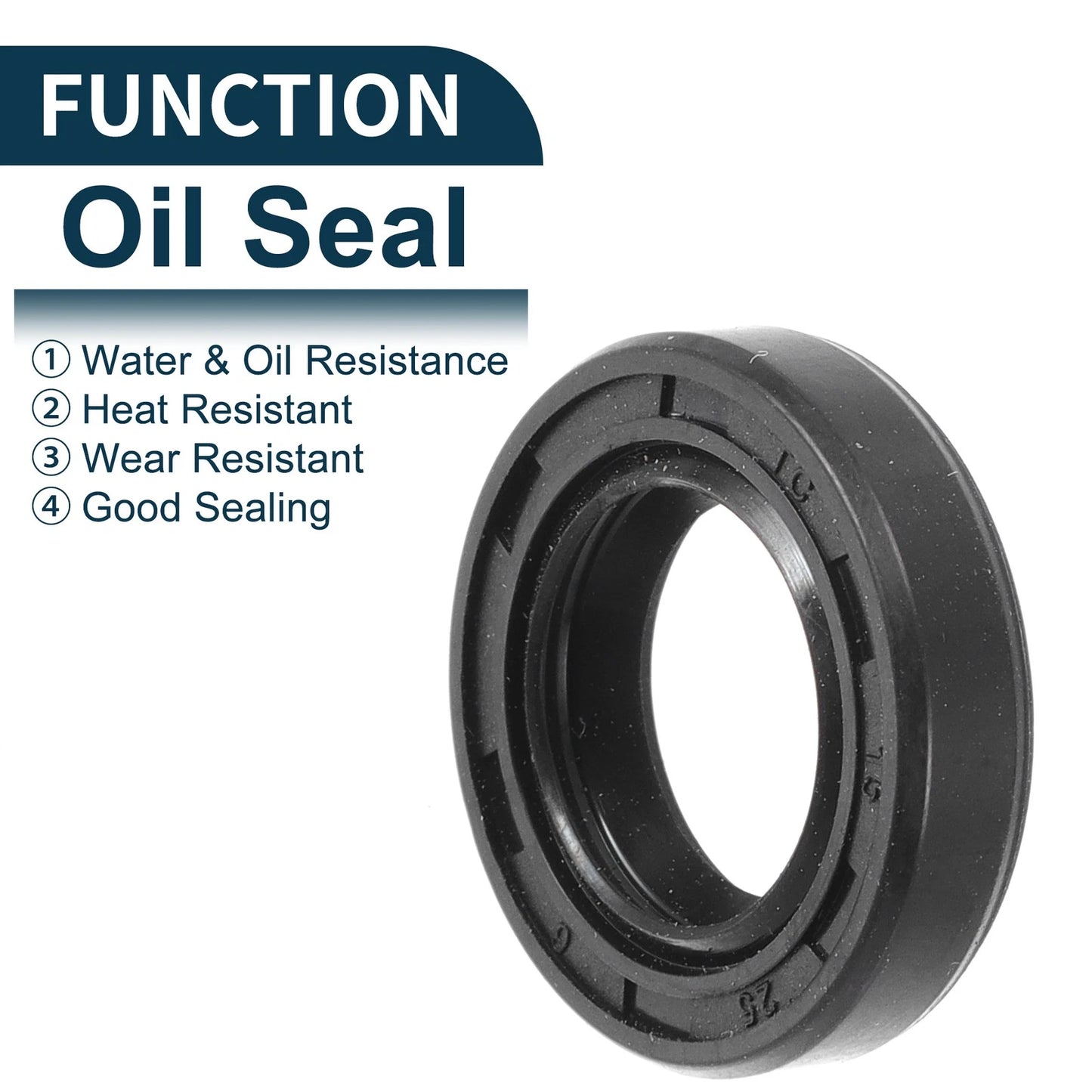 Oil Seal 15x25x6mm Black 5Pcs for Make Model