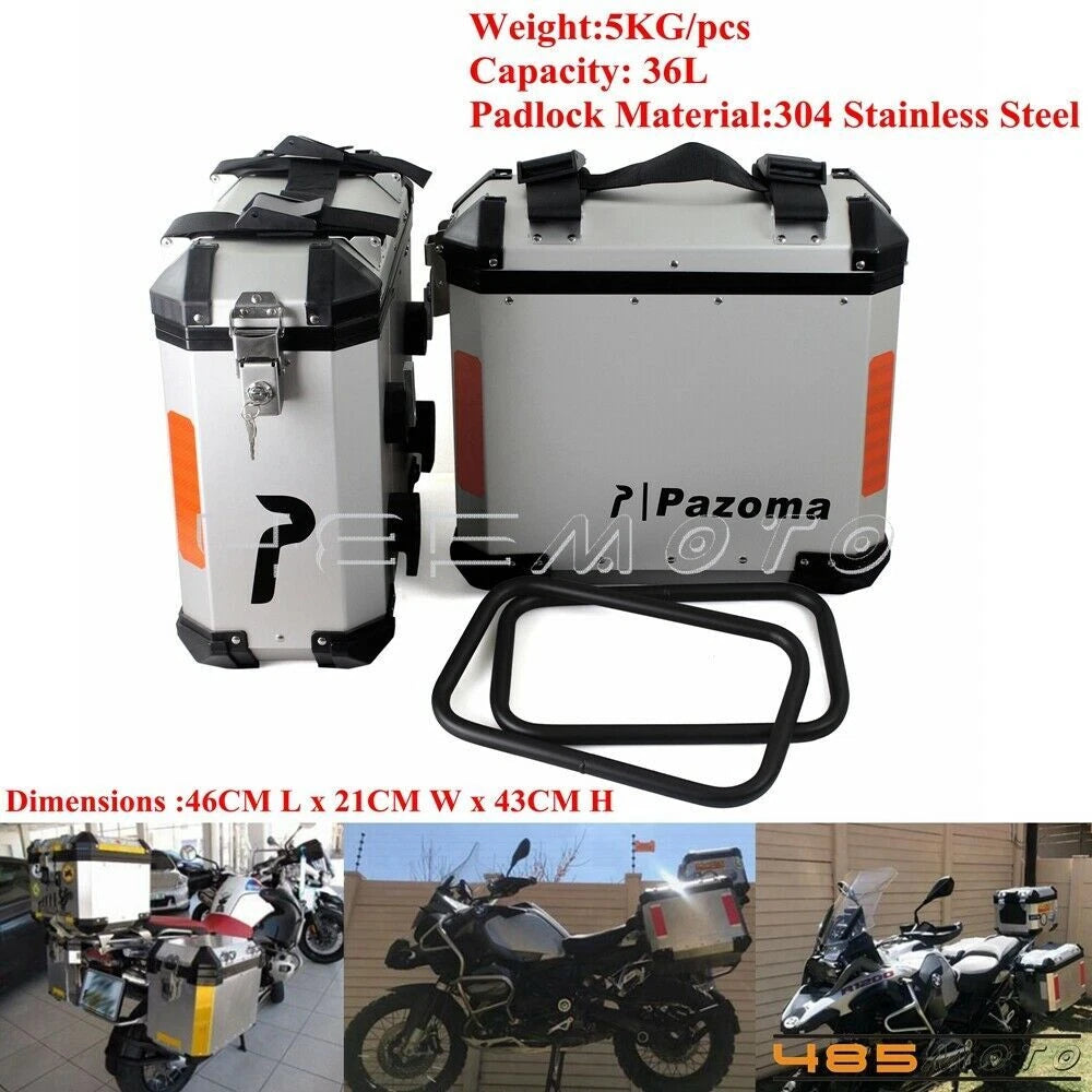 36L Side Cases Saddlebag Rear Luggage Panniers for BMW Motorcycle