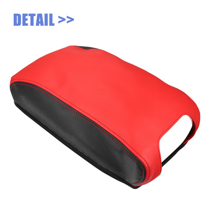 Car Center Console Lid Armrest Cover Black Red for Jeep Wrangler (2011-2017)