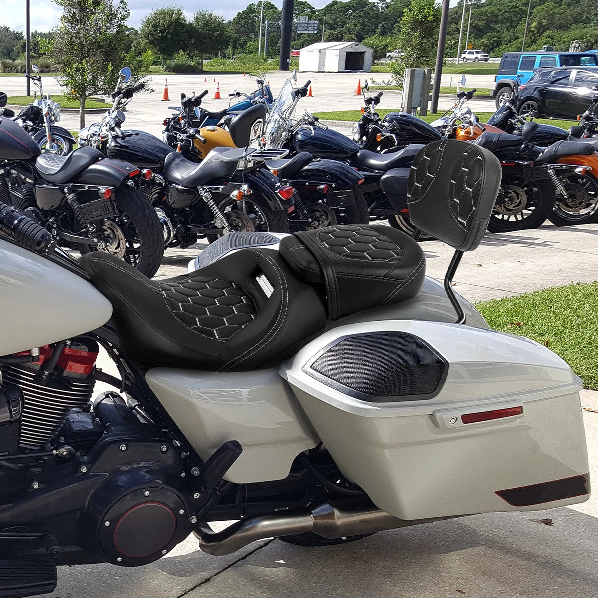 Rider Passenger Seat Backrest for Harley Touring CVO Road Glide (2009-2023)