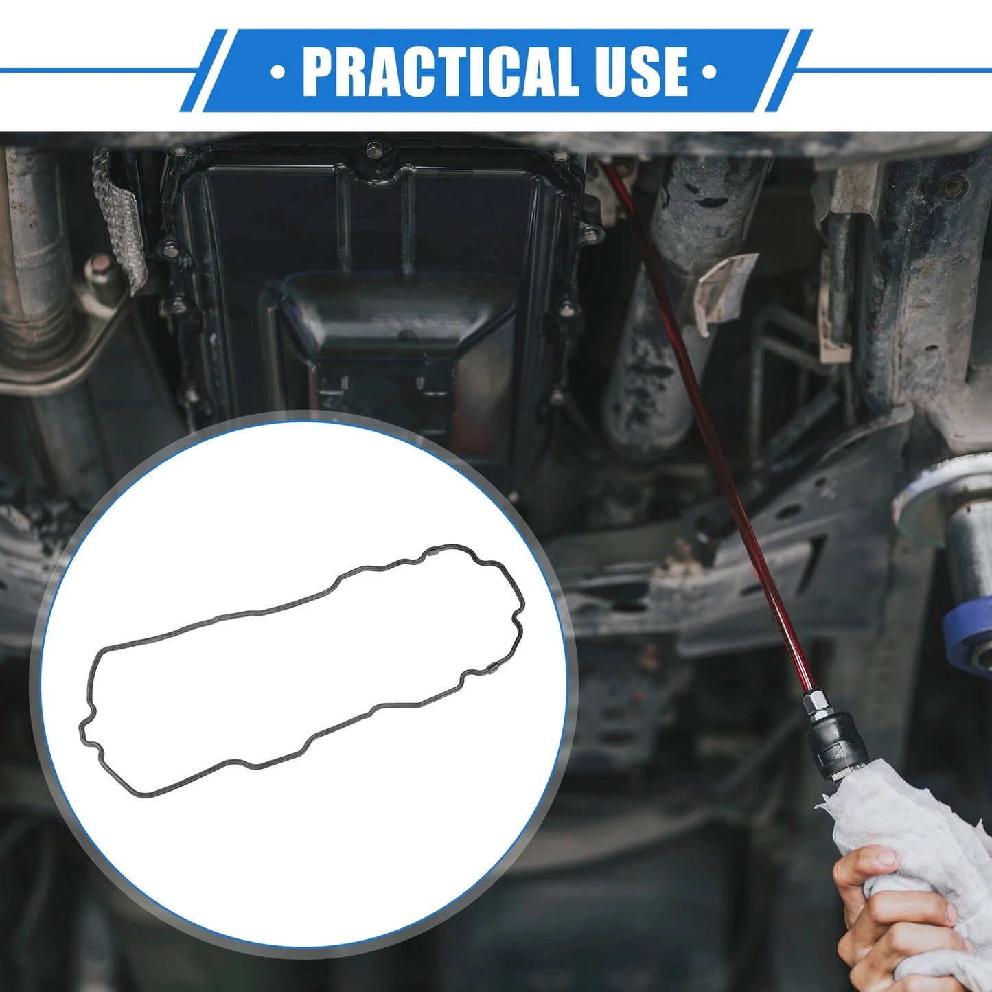 Oil Pan Gasket for Ford 2004-2012 Rubber Black