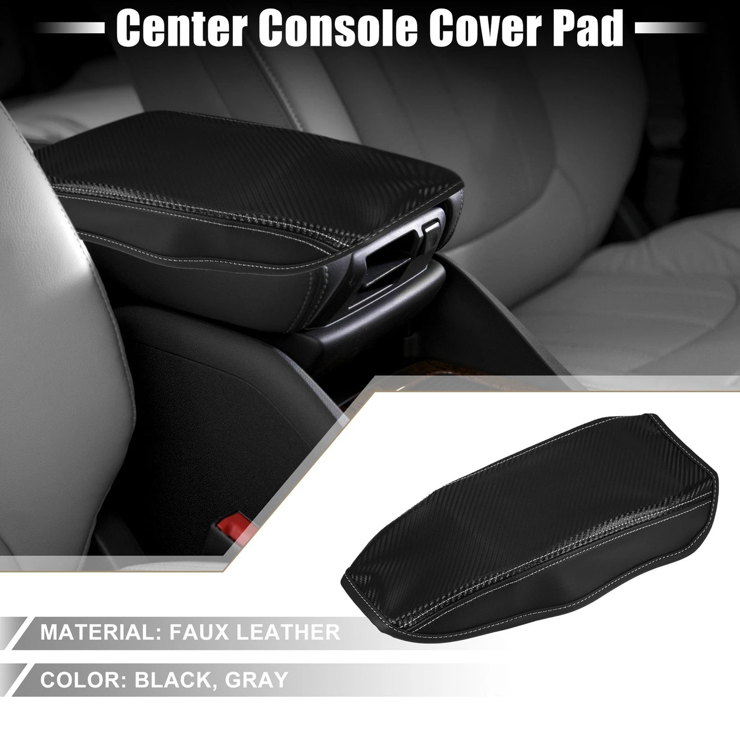 Center Console Pad for Ford Bronco Sport (2021-2023) - Carbon Fiber Pattern