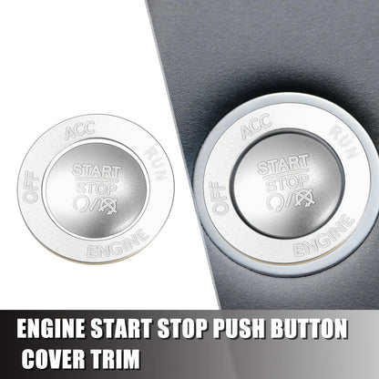 Engine Start Stop Button Cover Kit Silver Tone for Dodge Charger Challenger