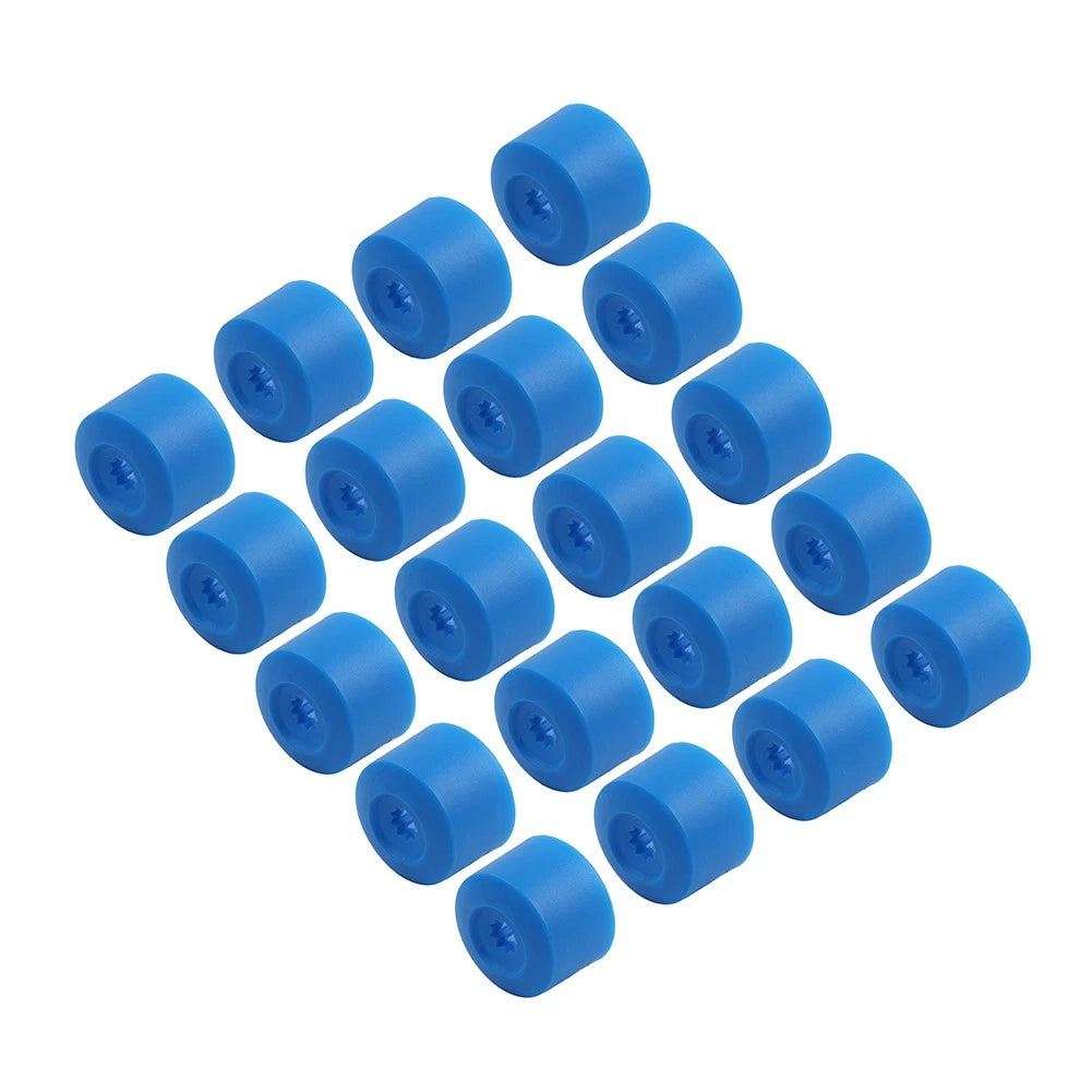 17mm Blue Wheel Lug Nut Bolt Cover Caps for Volkswagen Golf, Passat, Beetle