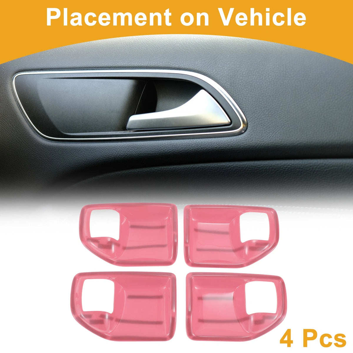 Interior Door Handle Bowl Cover Trim for Jeep Wrangler JK 4DR (2011-2017) - 4 Pcs