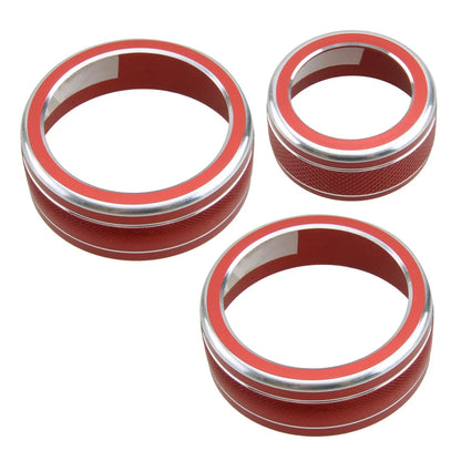 3 x Aluminum Air Condition Switch Knob Trim Ring for Subaru Impreza WRX/STI