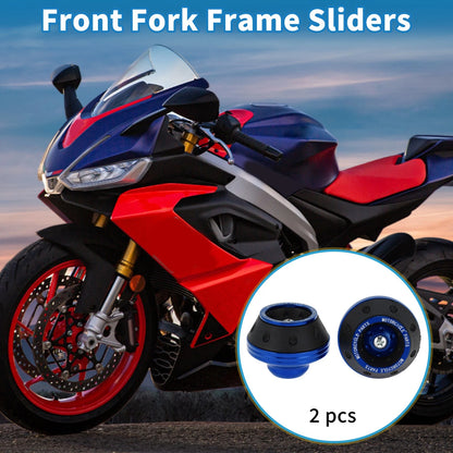 Front Fork Frame Slider 2 x Aluminum Alloy Blue Protection for Motorcycle
