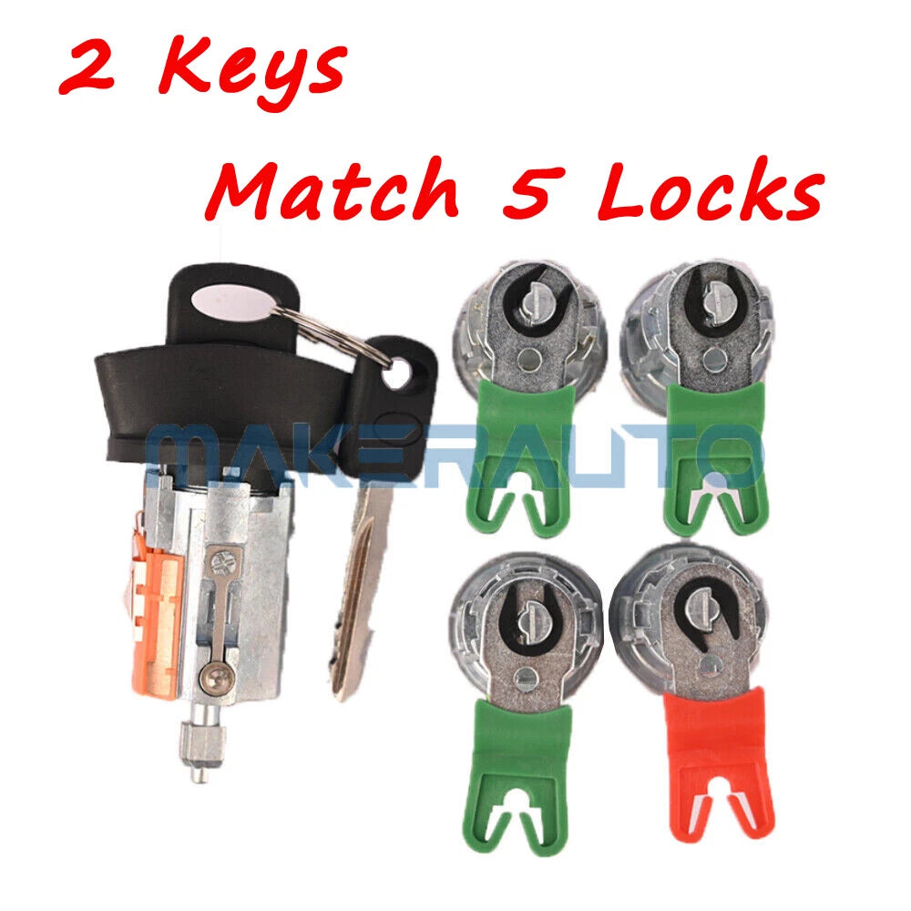 Ignition Switch & Door Lock Cylinder W/Clips for Ford E-Series Van(1992–2014)