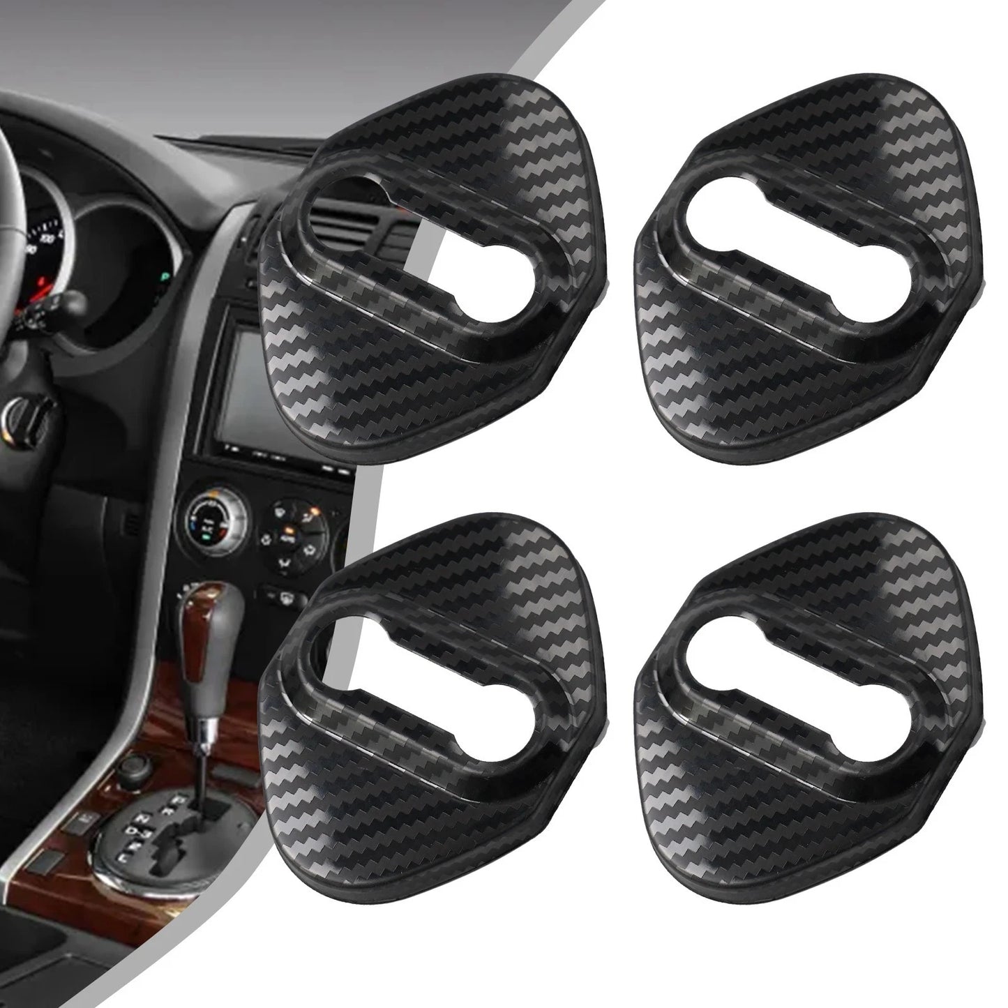 Black Door Lock Protective Cover Trim for Toyota Tundra (2014–2023)