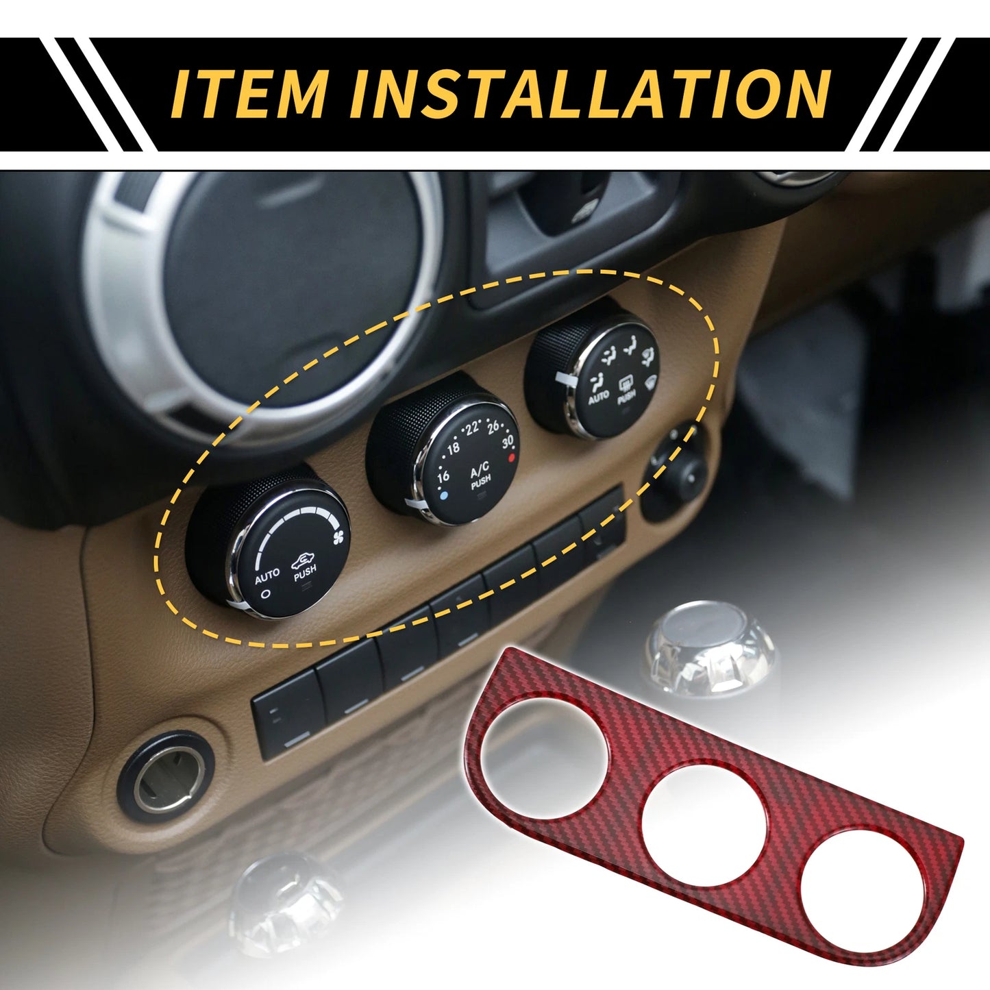 AC Switch Button Control Cover Trim for Jeep Wrangler (2011-2023)