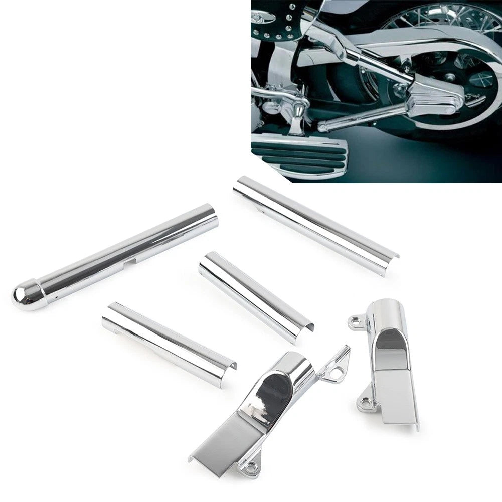 Rear Swingarm Tube Covers for Harley Davidson Softail (2000-2007) Chrome
