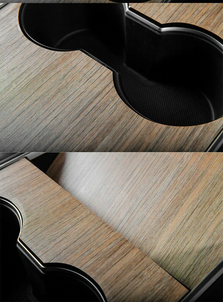 Car Center Console Wrap Sticker Wood Grain Cover for Tesla Model 3 (2017–2020)