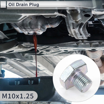 Set M10x1.25 0.75" Height Engine Oil Drain Plug W/ Gasket for Car Motorcycle