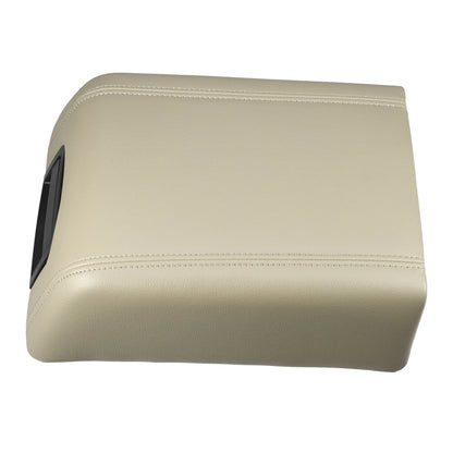 Center Console Lid Armrest Cover for Ford F-150 (2015-2023) Faux Leather Beige