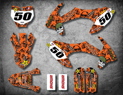 Custom Graphic Kit METAL STYLE Stickers for KTM 50 SX (2016-2018)