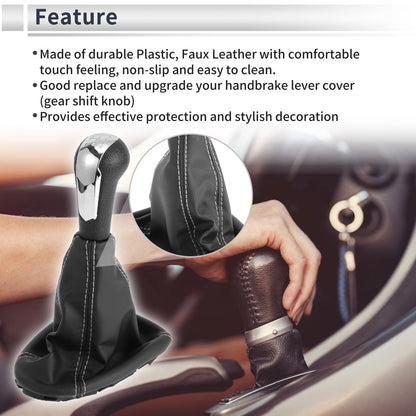 Speed Gear Shifter Knob W/ Cover for Chevrolet Spark (2011-2015) Faux Leather