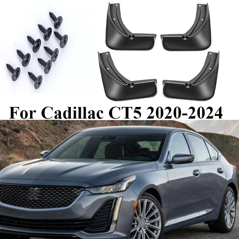 Mud Flap Splash Guard Mudflap 4Pc for Cadillac CT5 (2020–2024)