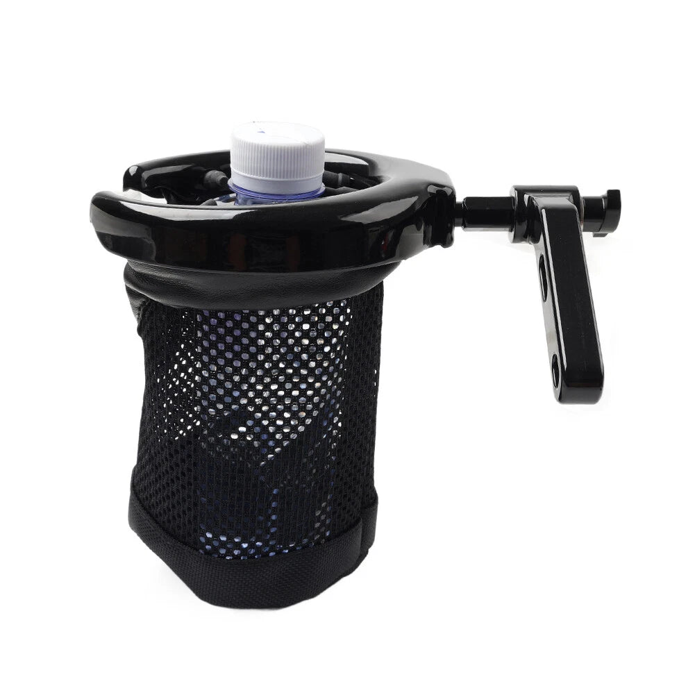 Universal Handlebar Drink Cup Holder with Mesh Basket for Clutch Brake Perch Mount