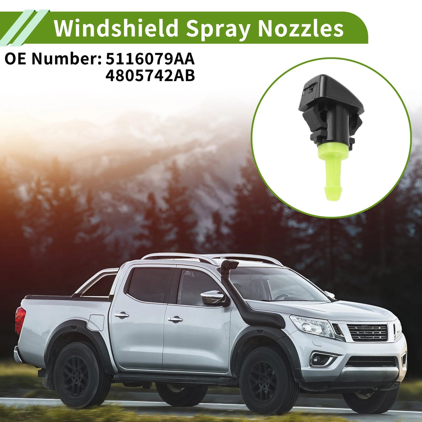 Windshield Washer Nozzle & Hose Connector for Dodge (2001-2006)