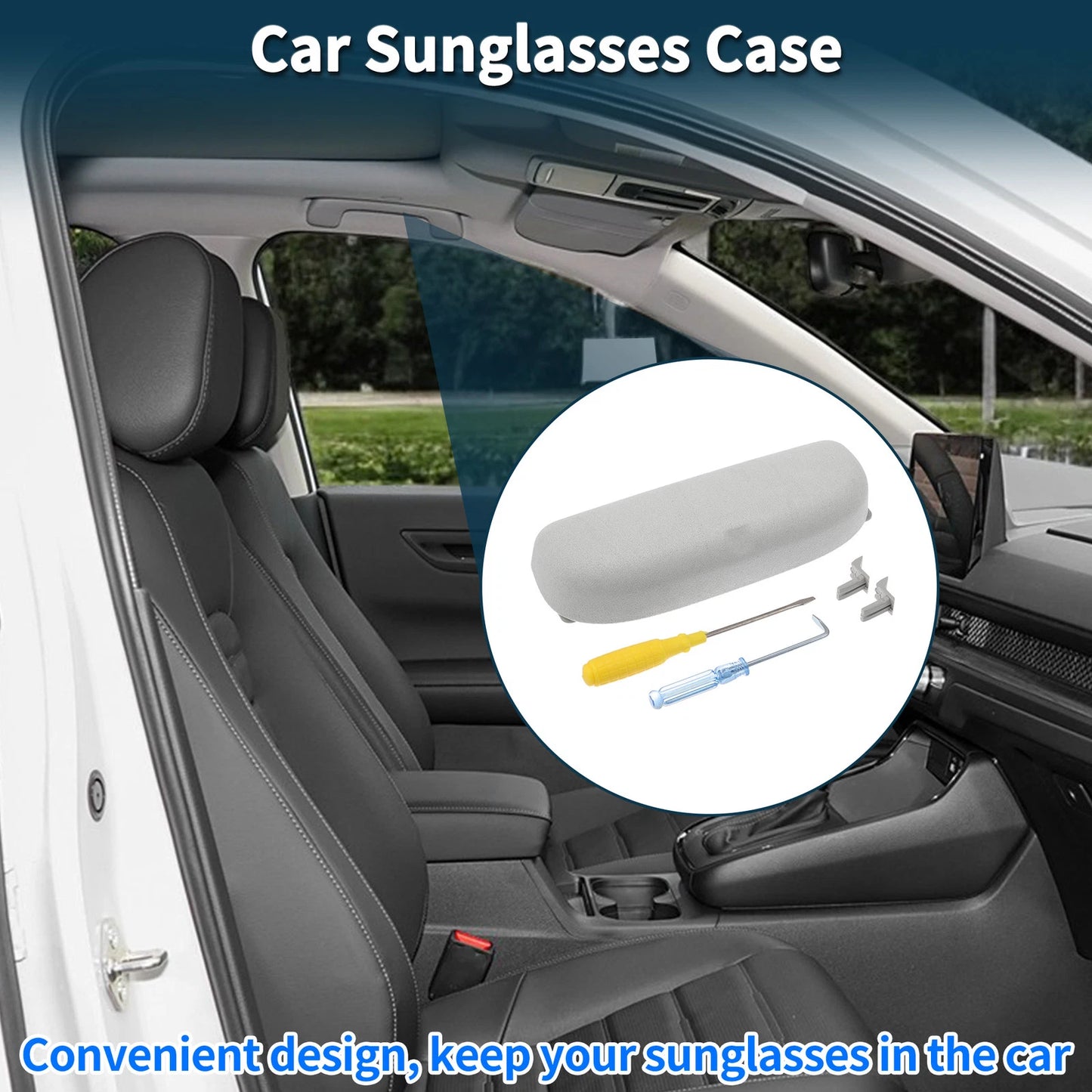 Sunglasses Case for BMW X3 2021-2023 Eyeglasses Holder Storage Box Grey