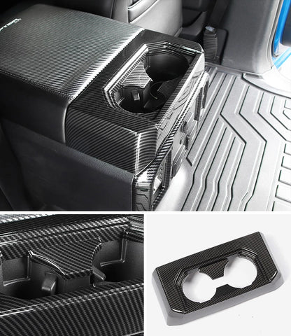 Carbon Fiber Rear Water Cup Holder Cover Trim for Ford F150 (2015-2019)