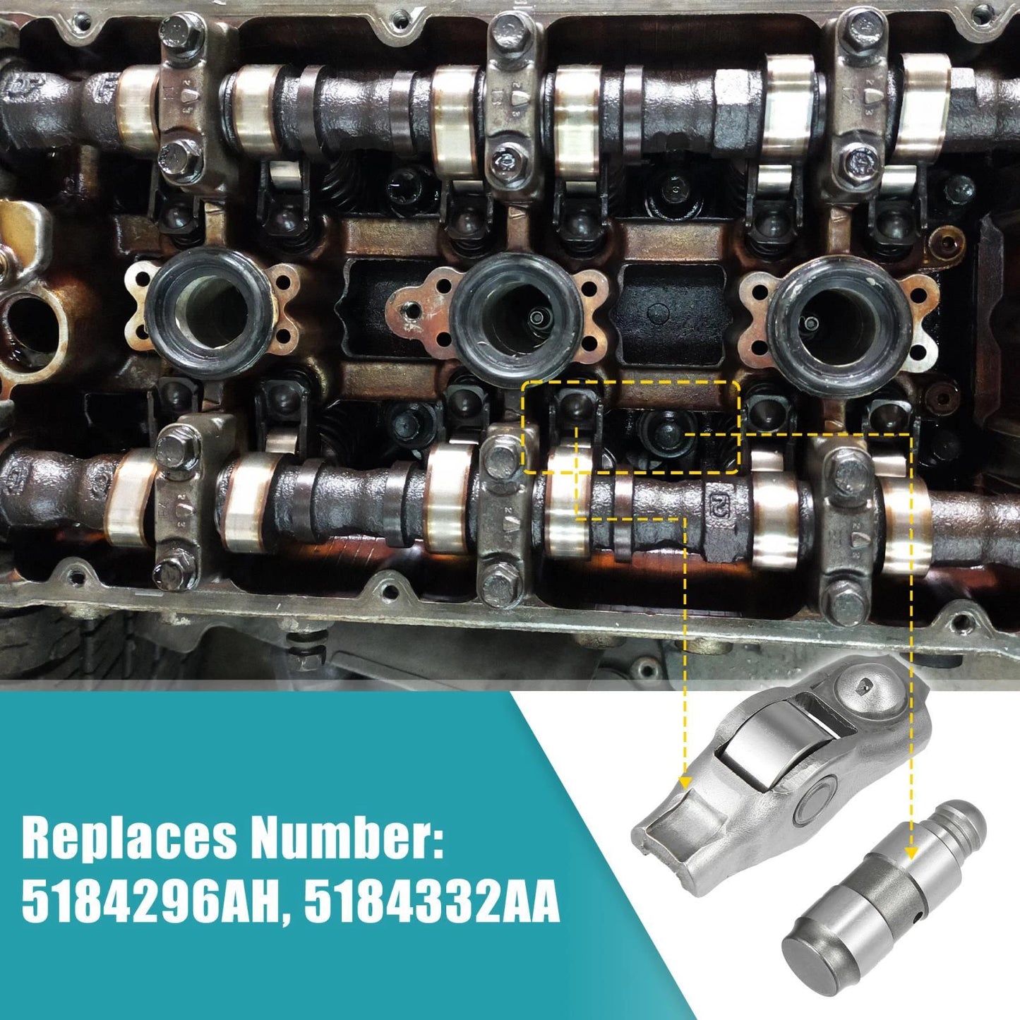 Rocker Arm and Valve Lifter Kit 12 Pcs for Chrysler Dodge Charger