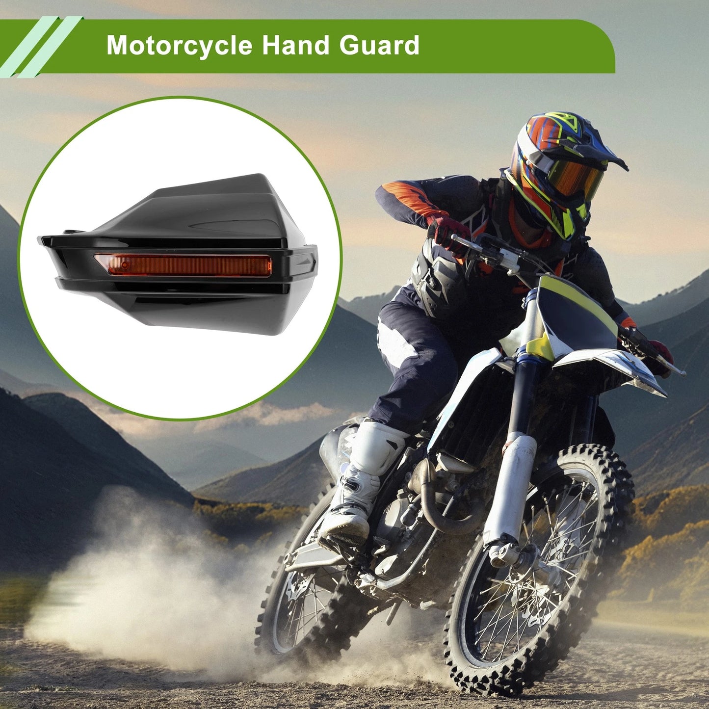Set Universal Hand Guard Knuckle Protector Black PC Plastic for Motorcycles