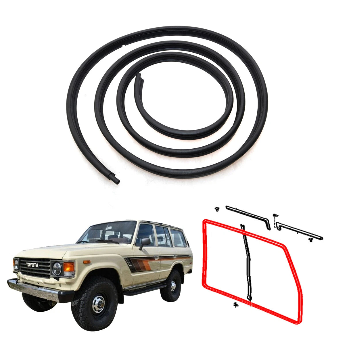 Back Door Weatherstrip for Toyota Land Cruiser Wagon J60 FJ61 HJ61 1980-1990