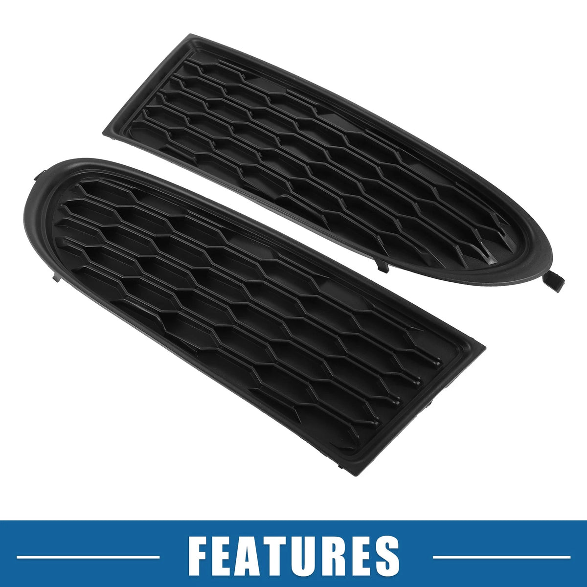 Front Fog Light Cover Grille for Dodge Journey 2011-2020 Black (Set of 2)