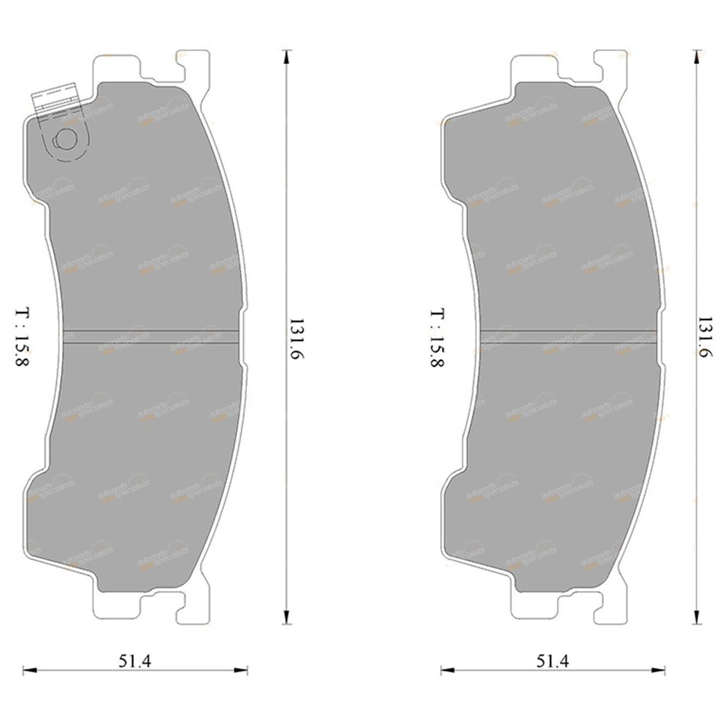 Front Disc Brake Pad Set for Kia Spectra (2001-2004)