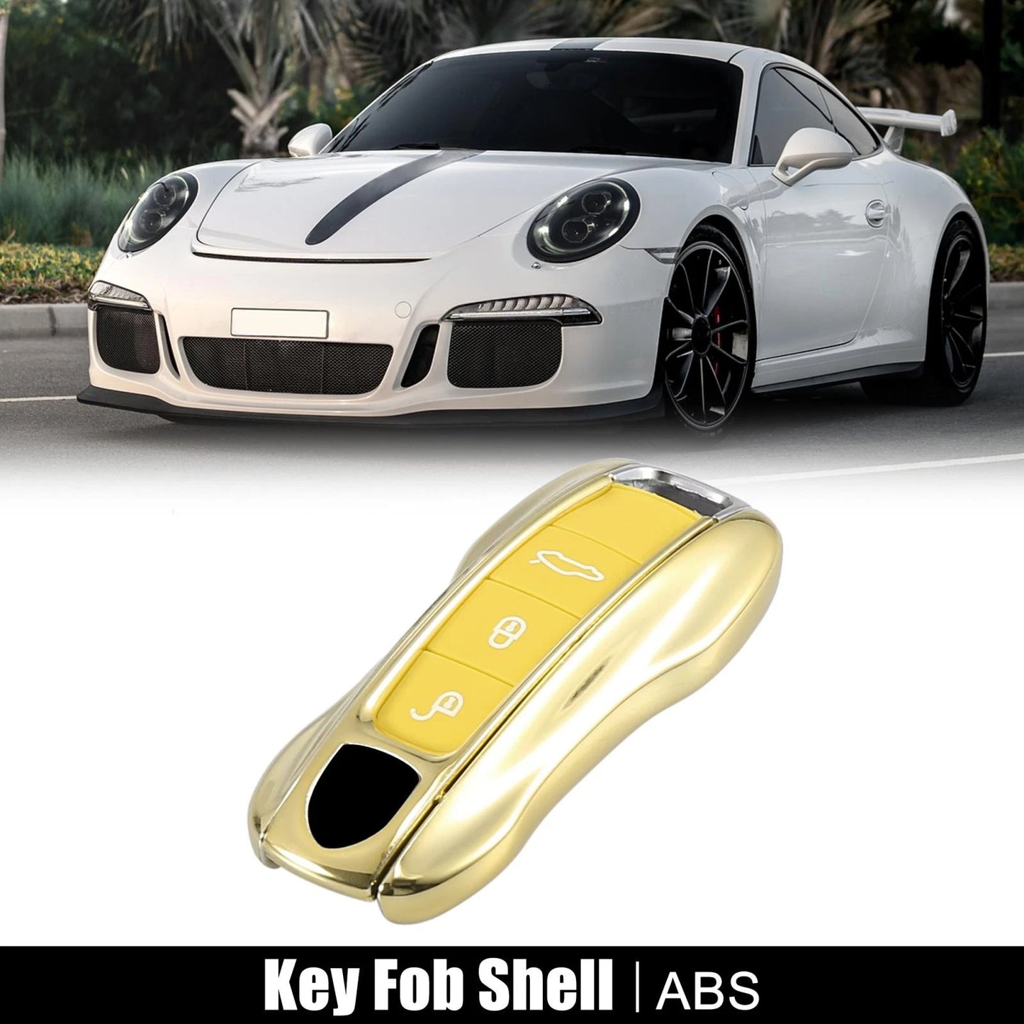 Gold Tone Painted Key Cover Fob Shell Cover for Porsche Panamera Cayenne