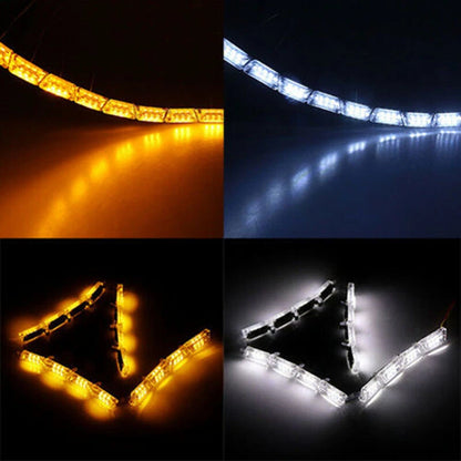 2 x 8LED Switchback Flexible LED Strip Light for Car - DRL Sequential Signal Lamp