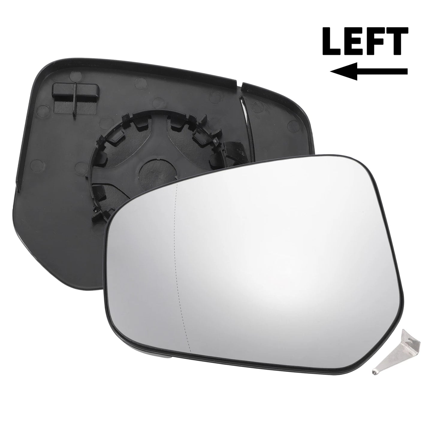 Left Side White Mirror Glass with Back Aspherical Non-Heated for Ford Tourneo