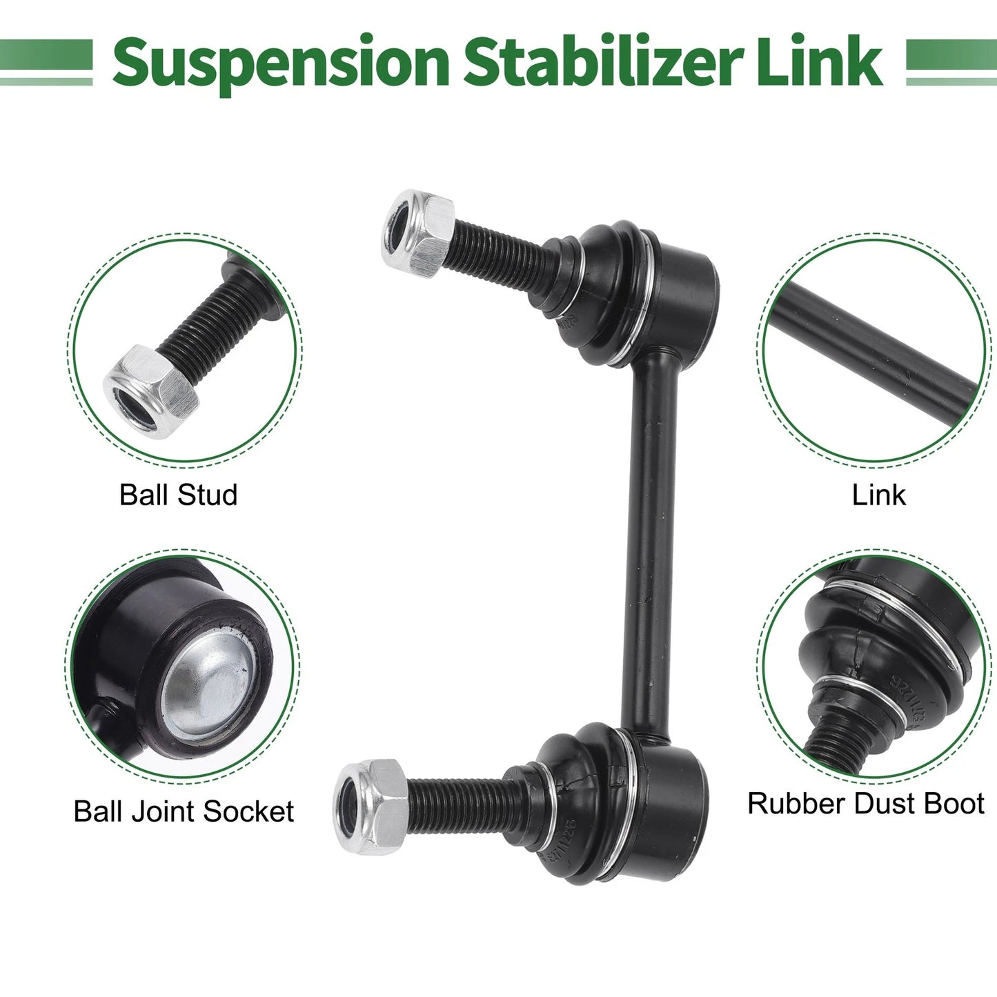 4 x Front Suspension Kit Outer Tie Rod Ends Front Sway Bar Link for Jeep
