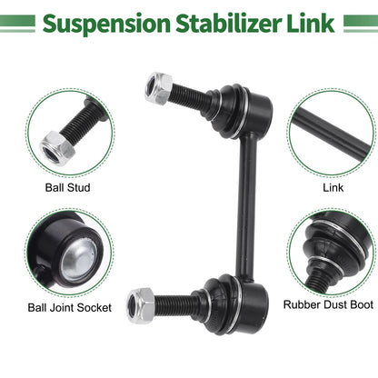 4 x Front Suspension Kit Outer Tie Rod Ends Front Sway Bar Link for Jeep