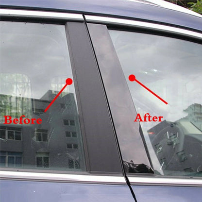 6pcs Gloss Black Door Post Pillar Covers for Mitsubishi Lancer (2008-2017)