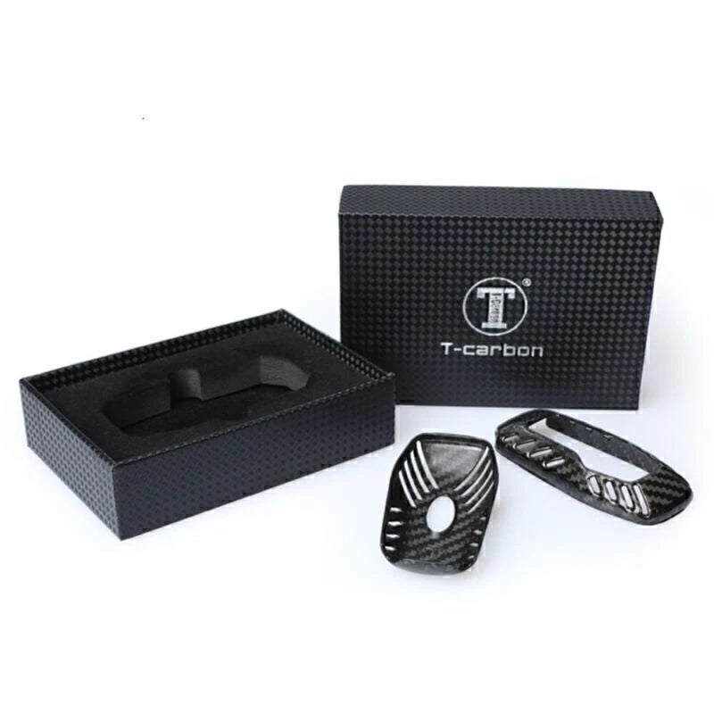 Black Carbon Fiber Key Case Cover for Ford FTA