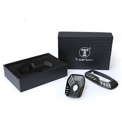 Black Carbon Fiber Key Case Cover for Ford FTA