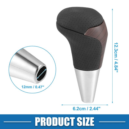 Wood Grain Gear Shift Knob Cover for Toyota - Black Faux Leather (All Years)