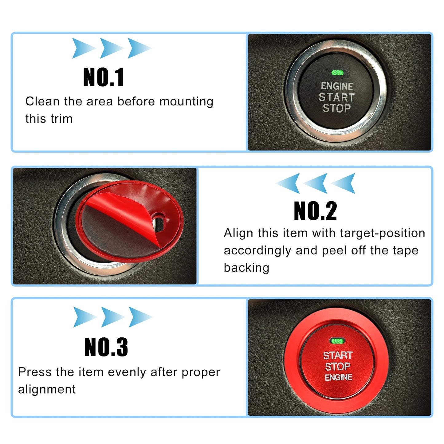 Engine Start Stop Push Button Cover for Subaru 2013-2022 Red