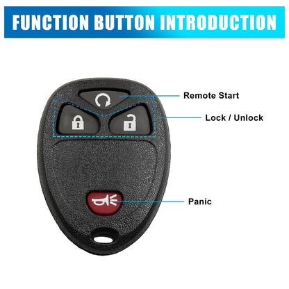 4-Key Button Key Fob Shell Case for Chevrolet HHR (2006-2011)