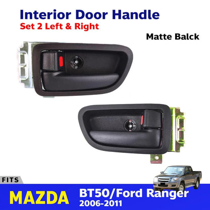Interior Door Handle Black Pair Fits Mazda BT-50 Ford Ranger Pickup 2006-11 D06