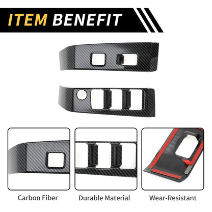 Carbon Fiber Front Door Window Switch Panel Set for Toyota Tacoma (2016-2023)
