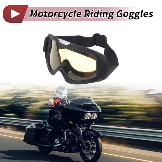 1 Pc Motorcycle Riding Goggles Yellow Lens Black Frame PC Cycling Sunglasses